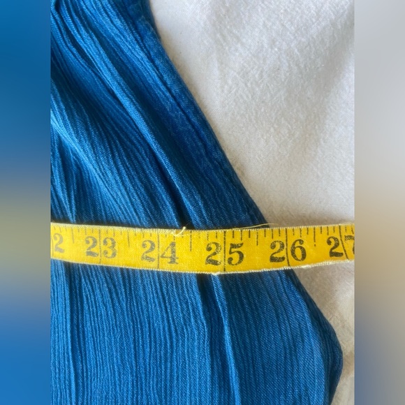 free people pretty cozy maxi button through collared button down teal blue - Picture 9 of 13